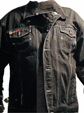 Rooky authentic black denim jacket for men. Size XXLG